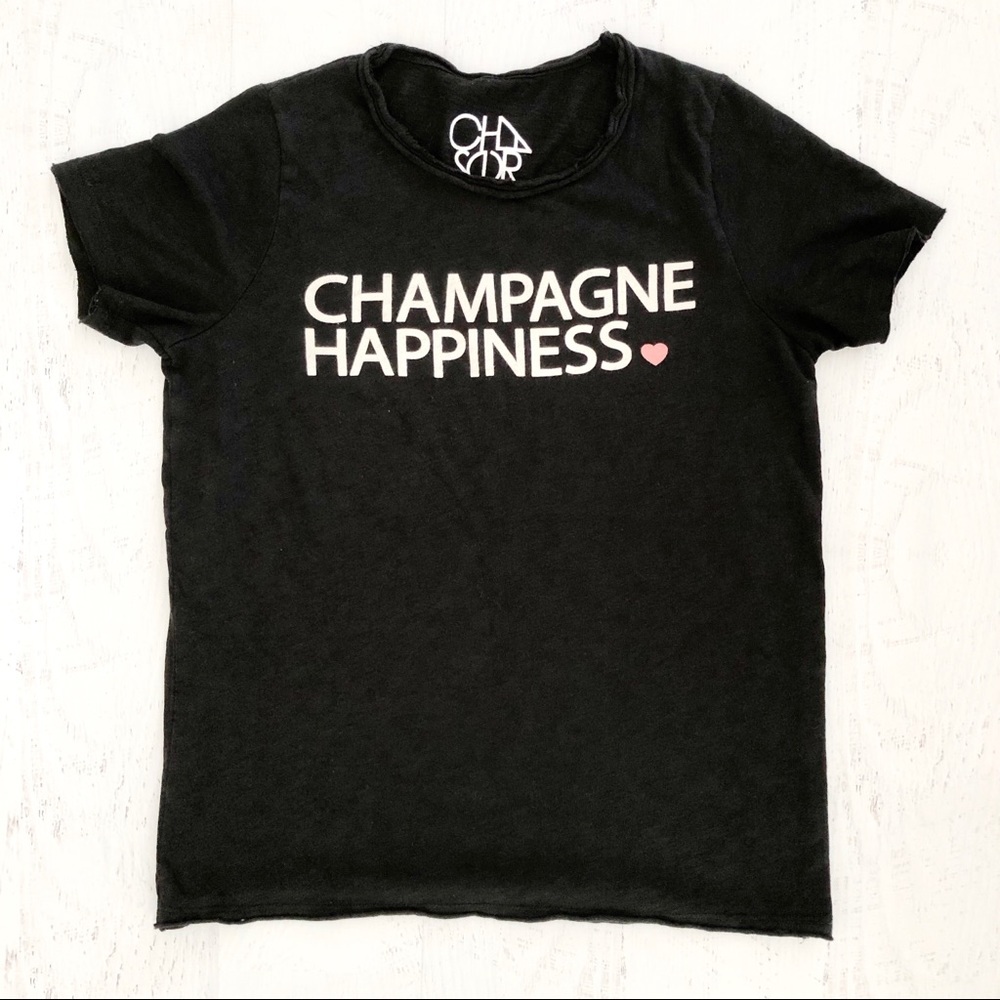 Chaser Black Champagne Happiness Tee Shirt Medium